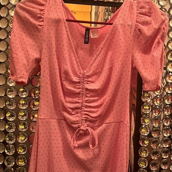 h&m divided pink dress Divided H&M Dress pocket blush pink Corduroy Overalls Size xs